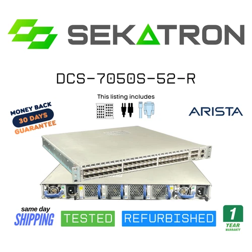 ♻️ Arista DCS-7050S-52-R 52 Port 10GbE Switch w/ 4 SFP 10GbE Ports ⚡Fast Ship