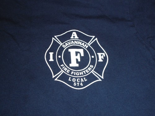 Savannah Firefighters Local 574 Mark Hummeldorf Memorial Blue T-Shirt Size Small - Picture 4 of 6