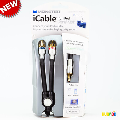 Monster Icable 7 Ft Cable 3 5mm Audio To Rca Stereo For Ipod Iphone Mac New 50644389818 Ebay