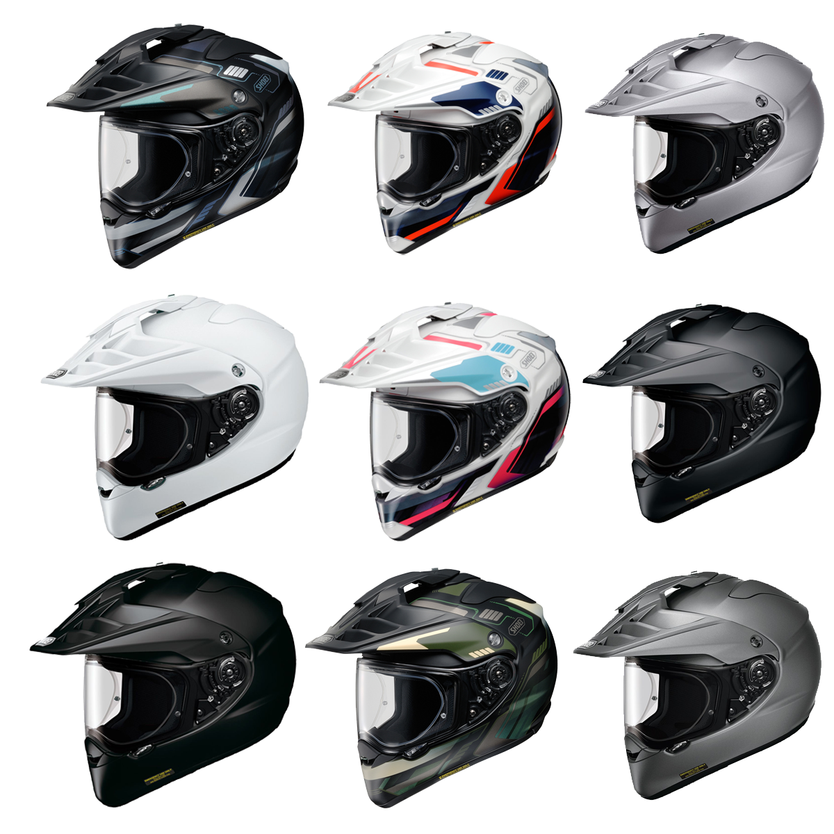 dual sport motorcycle helmet comparison shoei hornet X2 White / Large 10 White/Blue/Red Graphic Shoei Hornet X2 Invigorate Helmet