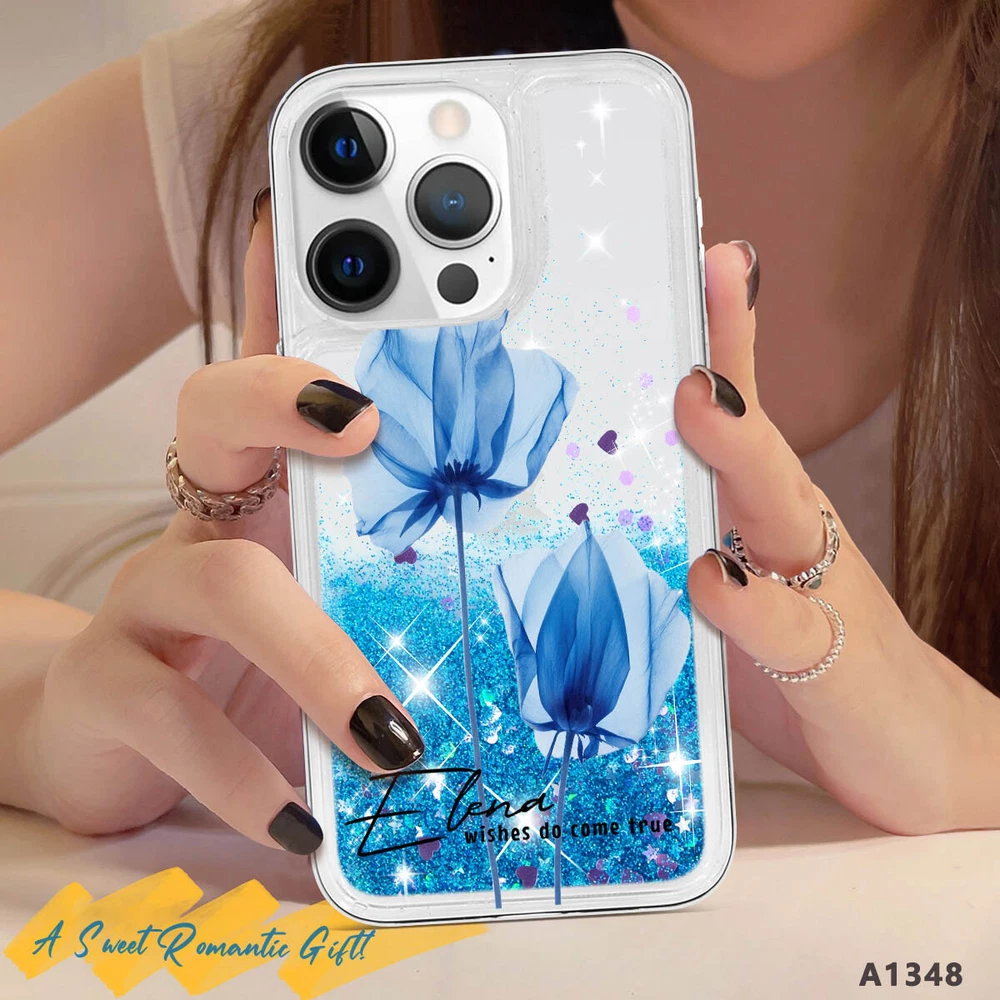 Glitter Clear Custom Phone Case for iPhone 12 13 14 15 16 Pro Max