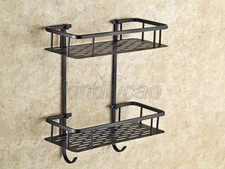 2 Layer Shower Caddy Bathroom Wall Storage Rack Shelf Organiser Basket Kba530