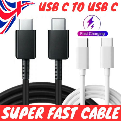 USB C to USB C Charger Fast Charging Cable Sync Lead For Samsung Huawei, Android - Afbeelding 1 van 13