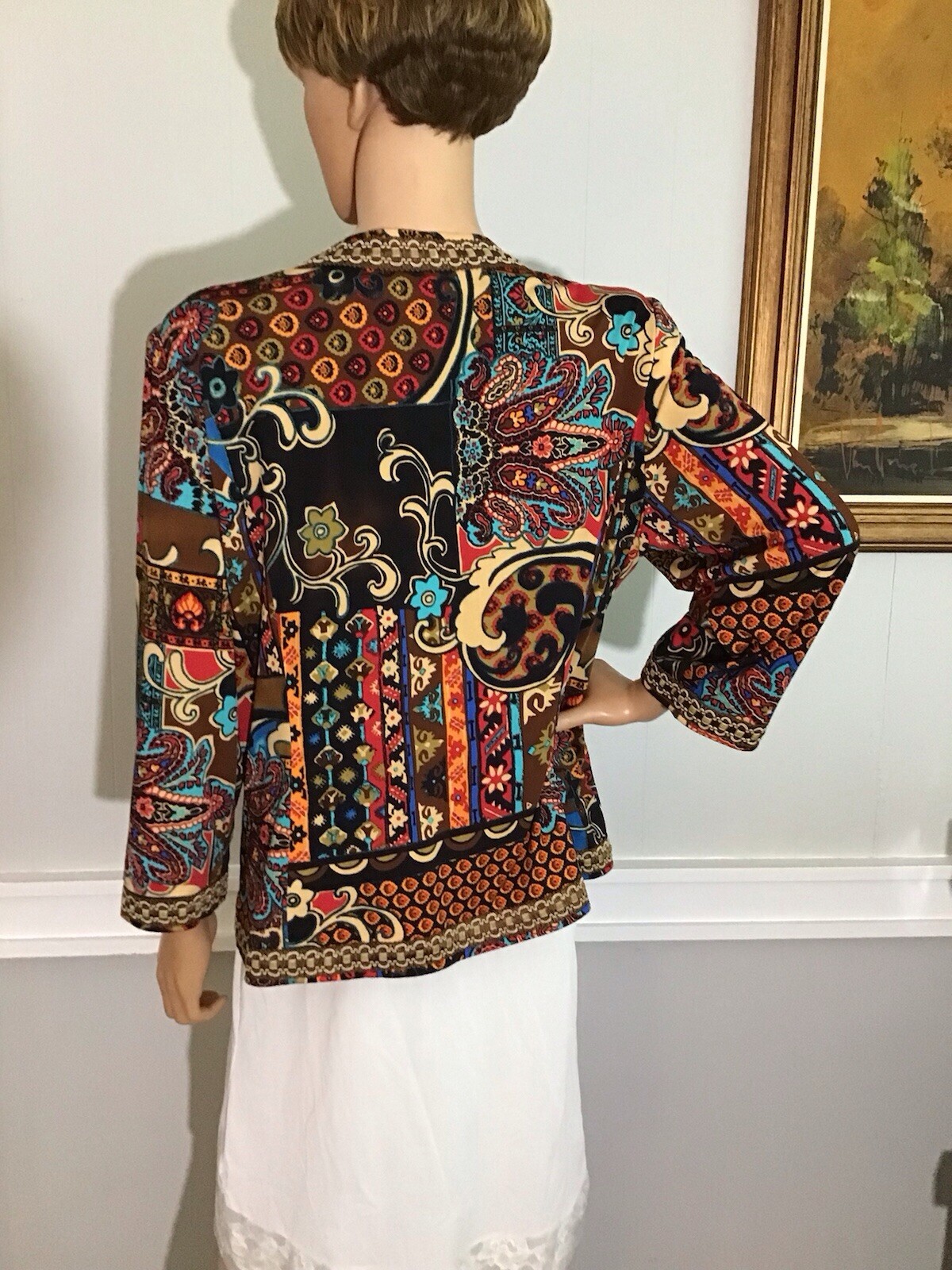 Joan Rivers Multicolored Patterned Blazer Cardiga… - image 4