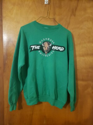 Vtg 90s Marshall University Sweatshirt Sz L Thundering Herd