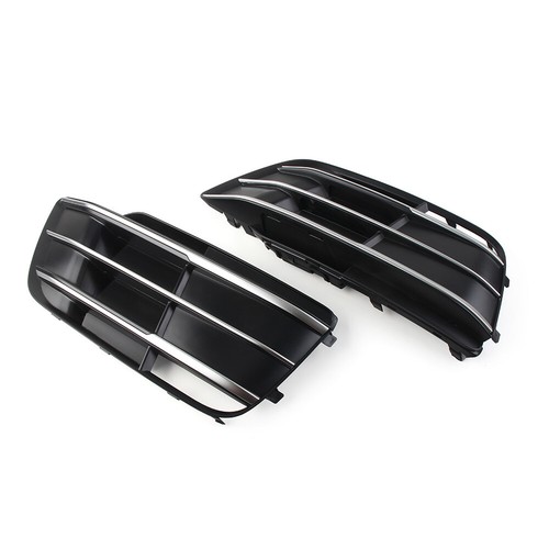 2 Pcs Front Bumper Fog Light Grille Grill Cover For Audi Q5 SQ5 2018-2022 - Picture 8 of 12