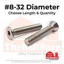 #8-32 18-8 Stainless Steel Star Drive Flat Machine Screws (Pick Length & Qty)