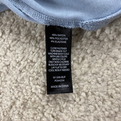 Betabrand Top Womens XXL Blue Collared Long Sleeve Button Up Rayon Blend Stretch - Picture 7 of 7