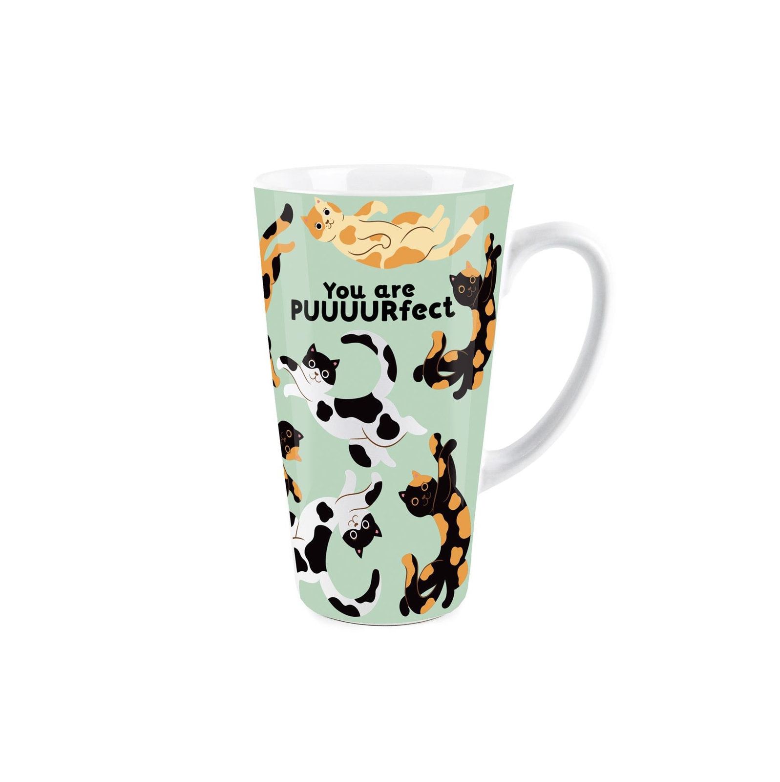 Puurfect Cats Tall Latte Mug - Novelty Ceramic Coffee/Hot Chocolate Cup