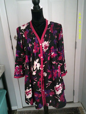 OSCAR de la RENTA Floral Patterned Preowned Size S Mini-Dress/Long Tunic Top