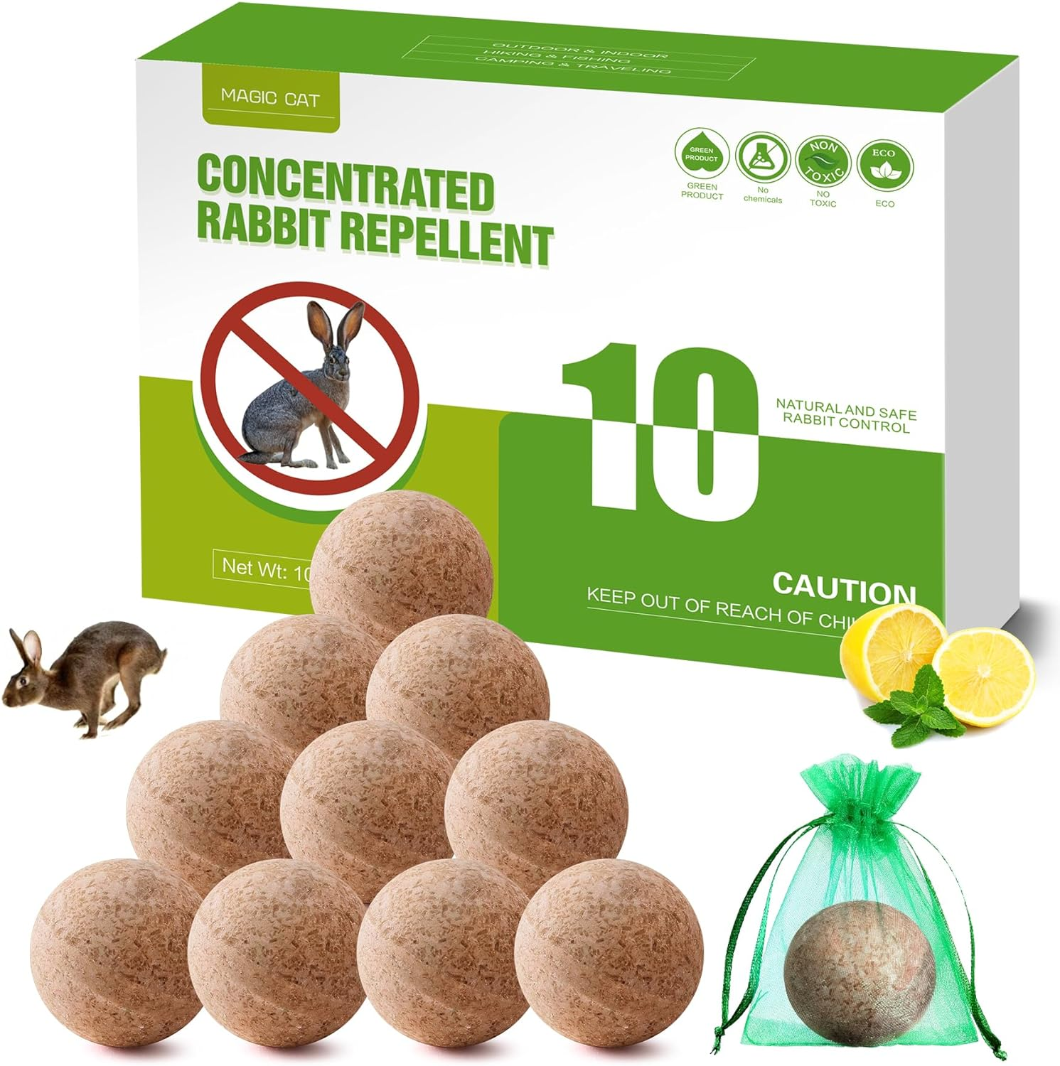 Dead Rabbit In Oil Rabbit Repellent Outdoor, 10 Pack Natural Peppermint Oil Deer and ...