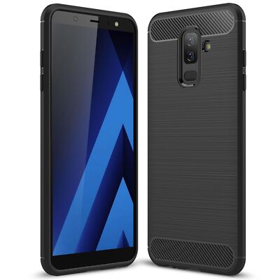 Samsung Galaxy A6 Plus Handyhülle Silikonhülle NALIA Case Cover Carbon matt dünn