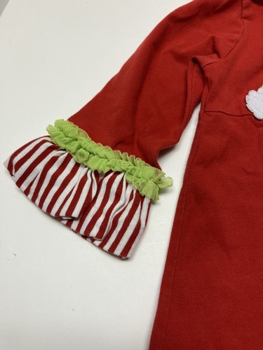 Emily Rose Girl’s Tunic Top Dress Christmas Santa Clause Red Ruffle Size 6 Cute - Picture 4 of 15