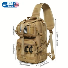 Tactical Shoulder Bag Black Nylon Multi Pocket D Ring Hunting Outdoor Gear