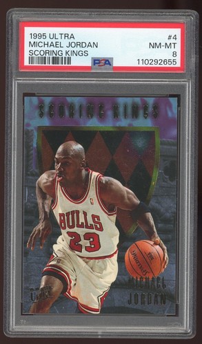 MICHAEL JORDAN 1995 FLEER ULTRA BASKETBALL "SCORING KING" FOIL INSERT CARD PSA 8