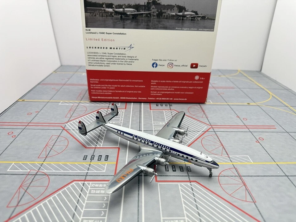 Herpa Wings 1/200 KLM Lockheed L-1049C 571746 Aircraft Model /NEW - image 4 of 4