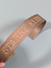 Artisan Copper Starry Eyed Stamped Cuff Bracelet 6 inch