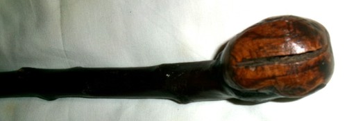 ANTIQUE IRISH THORN BLACK SHILLELAGH BURL TREE WOOD KNOT MAN HOME WALKING STICK - Picture 9 of 11