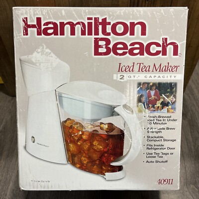 NIB Hamilton Beach 2 QT. Capacity Iced Tea Maker / Auto Shut-Off Model #40911