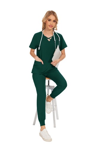 Stretchy Women's Scrub Jogger Set – Breathable Hospital Uniform - Bild 66 von 72