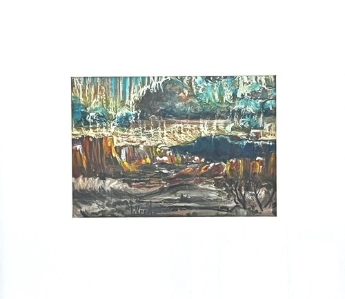 Original Oil Painting Western Landscape Desert Miniature 5x7 Art Framed 12x12 MK - Picture 8 of 12
