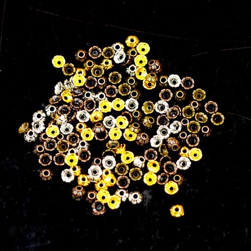 500Pcs End Bead Caps Flower Shape Colors Tiny Fits 4-5mm Beads DIY Jewelry 3mm - Picture 41 of 44