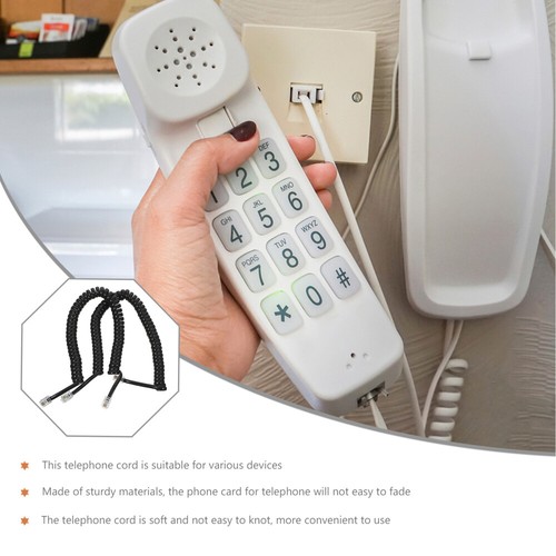 2 Pcs Telephone Cable Line Cord Cords for Landline Phones - Photo 3/12