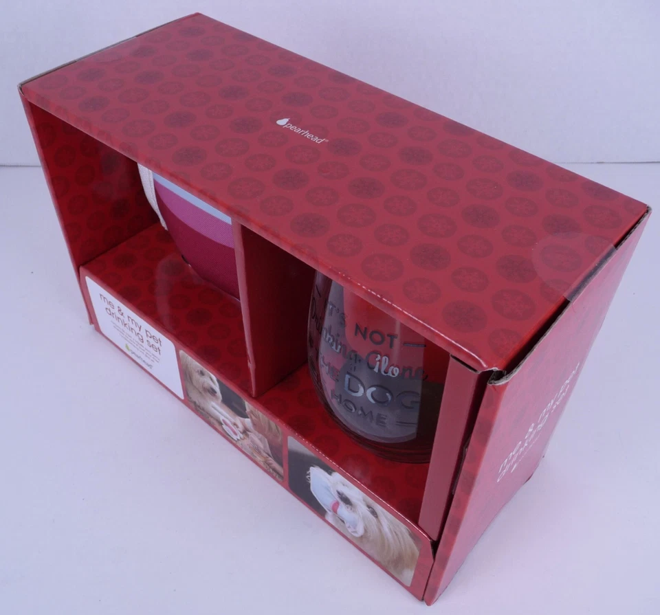 Juego de beber de juguete para perros Dog Lover Me & My Pet Pearhead Hipster copa de vino regalo nuevo en caja Foto 3 de 4