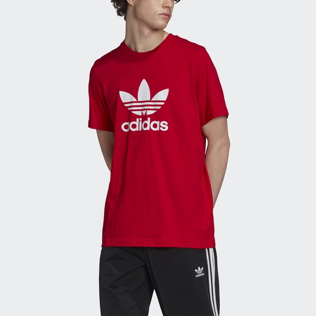 adidas trefoil tee red