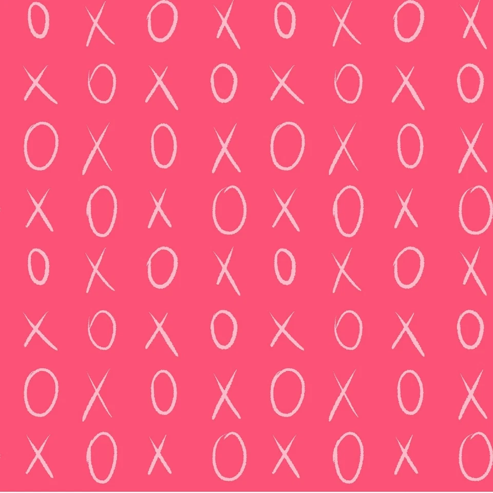 Tela de algodón premium XOXO Hugs & Kisses Love Red Script 44" yarda guardería bebé Foto 2 de 2