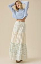 Altar  d State Ivory Floral Maxi Skirt Size Small NWT