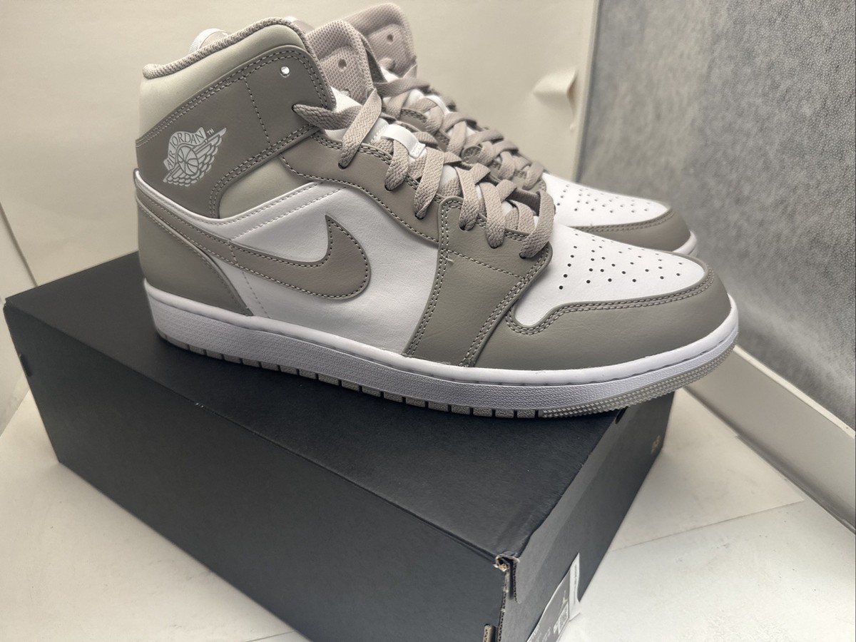 Nike Air Jordan 1 Mid Linen College Grey Men display picture 1