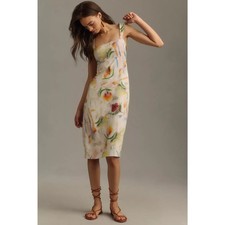 nwt ANTHROPOLOGIE KLAAS JONKMAN sz M Sleeveless Linen Square Neck Midi dress