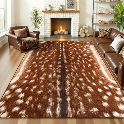#ad Premium Deer Rug for Bedroom 4×6 Feet Machine Washable Animal Hide Print Are... $57.40