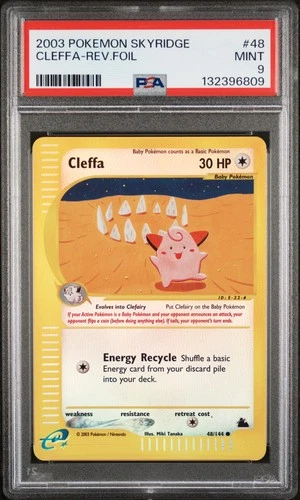 2003 POKEMON SKYRIDGE #48 CLEFFA-REVERSE FOIL PSA 9