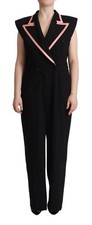 Dolce & Gabbana Black Wool Blend Sleeveless Jumpsuit Women's Dress Authentic