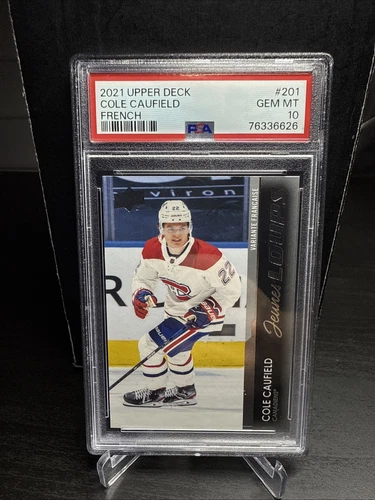 2021 UPPER DECK #201 COLE CAUFIELD YOUNG GUNS FRENCH ROOKIE RC GEM MINT PSA 10
