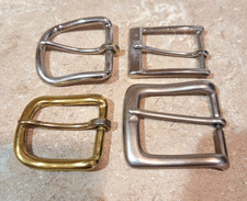 Lot of 4 Vintage Belt Buckles - Mixed Metals - 2 Aluminum - 2 Steel Stamped "W"