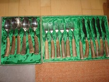 Jagdbesteck / Hirschhorngriffe, 18-teilig (Löffel/Fischmesser/Gabel)