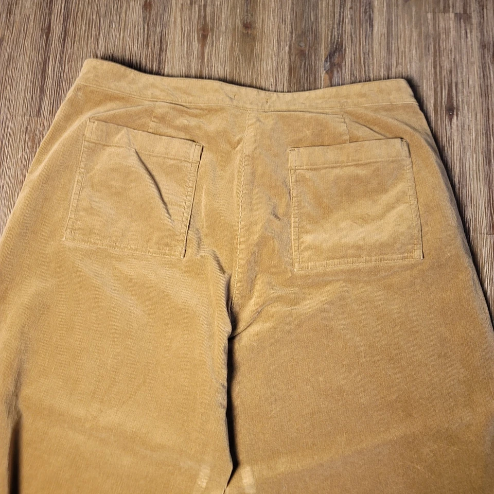 Eileen Fisher Stretch Organic Cotton Corduroy Wide Leg Ankle Sz XL Golden Leaf - Image 2 of 4