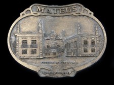 SJ17171 VINTAGE 1970s  MATEUS PRODUCE OF PORTUGAL  BOOZE BRASSTONE BELT BUCKLE