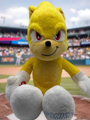 Sonic The Hedgehog 2 Movie Build A Bear Super Yellow Plush 17'' BAB W/ SOUND