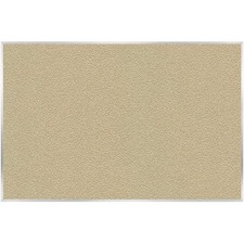 Pemberly Row Vinyl 4' x 6' Bulletin Board with Aluminum Frame in Caramel
