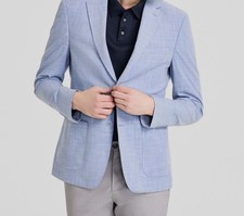 Calvin Klein Men's Blue Mariano Slim Two-Button Sport Coat Jacket Suit Size 46R