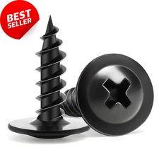 160pcs 1/2" Wood Screws #8 Phillips Truss Head Black Self-Tapping for Furniture