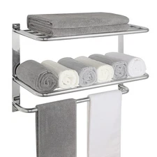 Bathroom Towel Rack with Tower Bars - SUS 304 Stainless Steel Lavatory Bath Towe