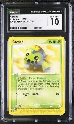 2003 Pokemon Ex Sandstorm Cacnea #57 CGC 10
