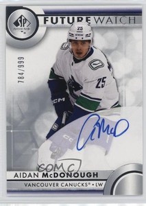 2023-24 SP Authentic Auto Future Watch /999 Aidan McDonough #144 Rookie Auto RC