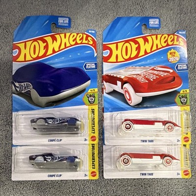 Hot Wheels Experimotors Twin Tags 1:64 Remove Before Flight & Coupe Clip 4pcs