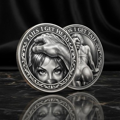 Funny Heads or Tails Coin Heads I Get Tail/Tails I Get Head Double-Sided Humo...